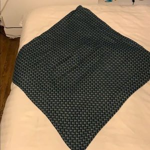 Tory Burch navy and green scarf